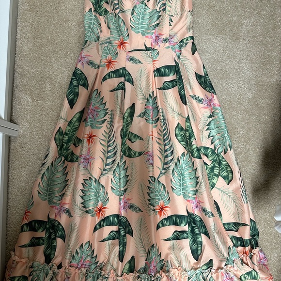 Palm Tree Print Corset Top Dress! Maxi! - Picture 11 of 16